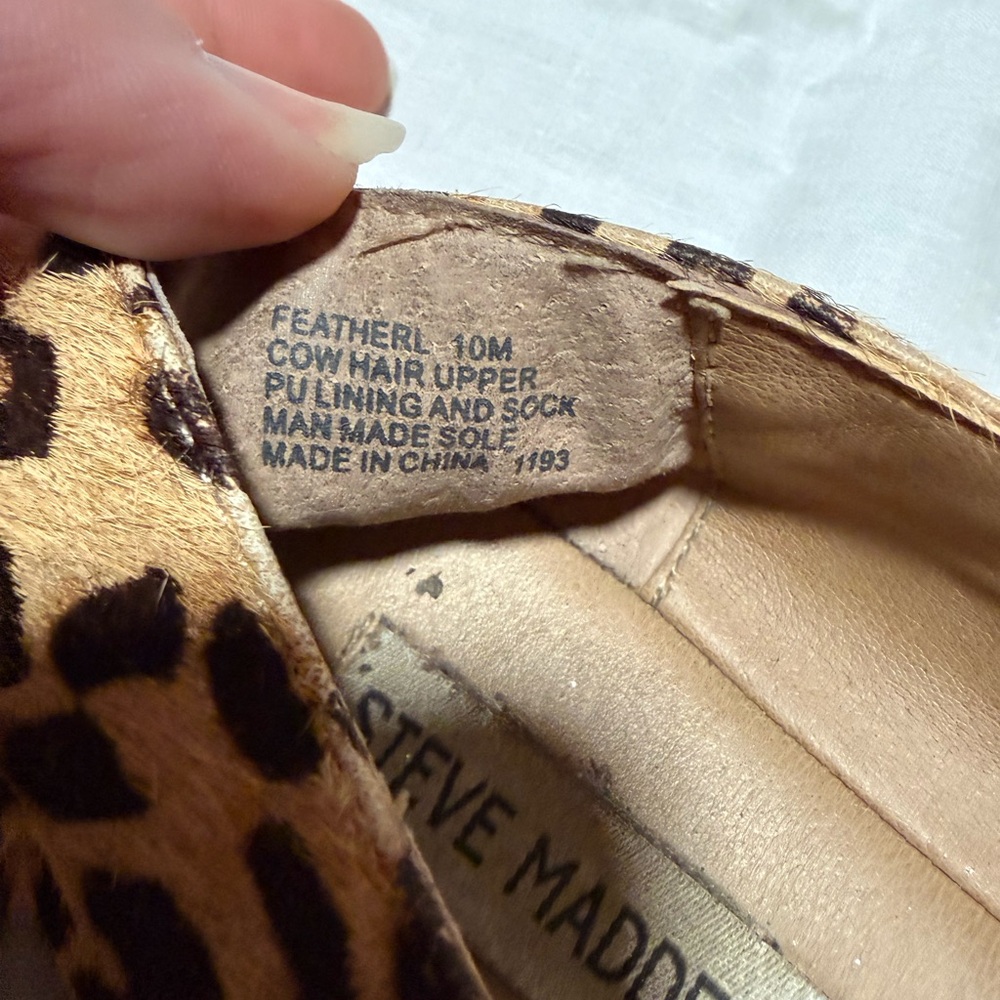 Steve Madden Leopard Print Pointed Flats women’s size 10m - Picture 4 of 5
